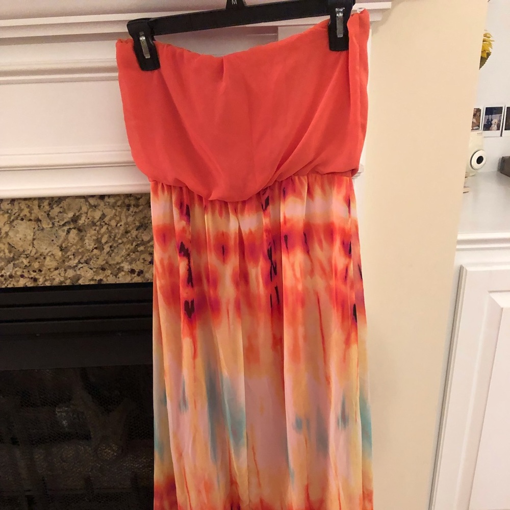 Strapless floor length summer dress